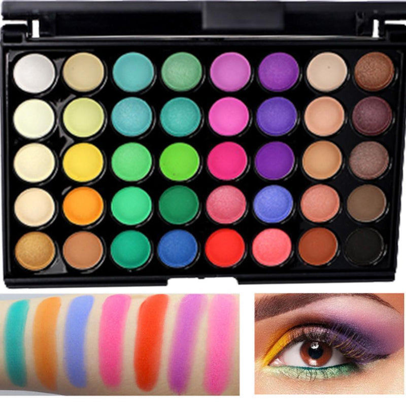 40 Colors Eyeshadow Palette Matte Glitter Eye Shadow Makeup Long Lasting Not Smudge With Brush Nude Paleta De Sombras Cosmetic - MY WORLD