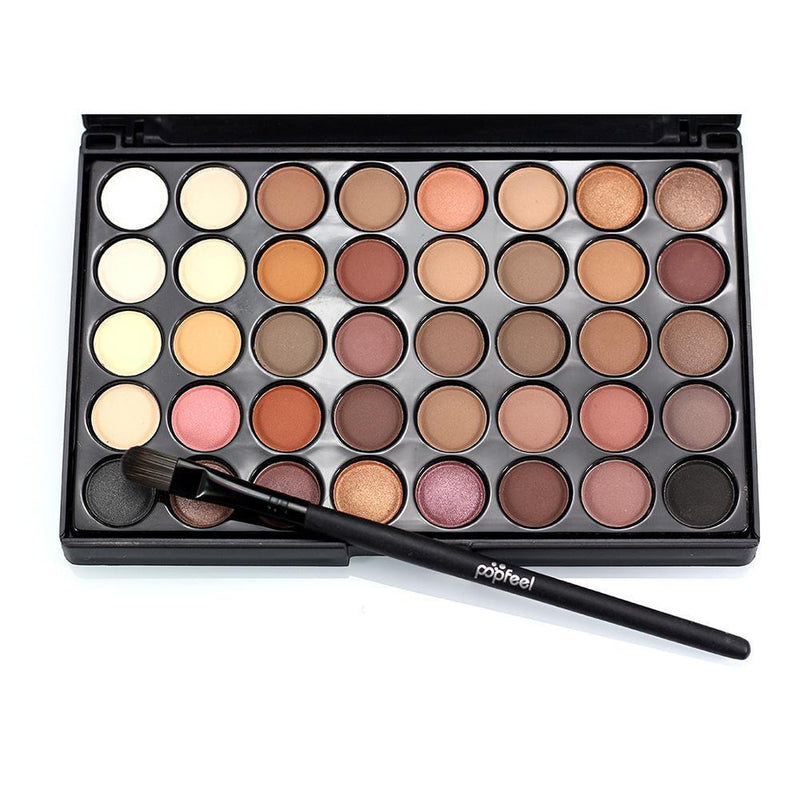 40 Colors Eyeshadow Palette Matte Glitter Eye Shadow Makeup Long Lasting Not Smudge With Brush Nude Paleta De Sombras Cosmetic - MY WORLD