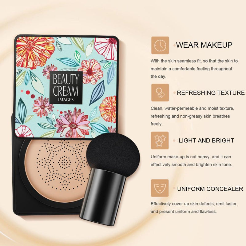 BB Air Cushion Makeup Foundation Mushroom Head CC Cream Whitening Makeup Cosmetic Waterproof Brighten Face Base Tone Air Cushion - MY WORLD