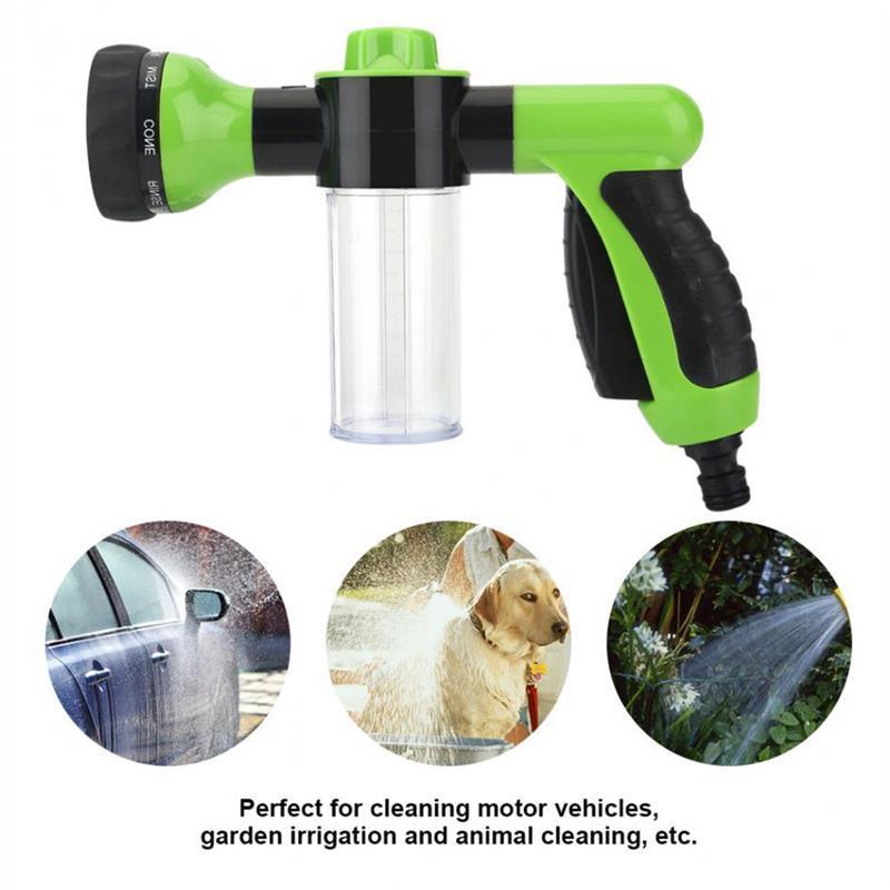 8 In 1 Pressure Hose Nozzle Foam Gun Jet Spray Gun Soap Dispenser Garden Watering Horse Dog Animal Water Gun Car Washing Tools - MY WORLD