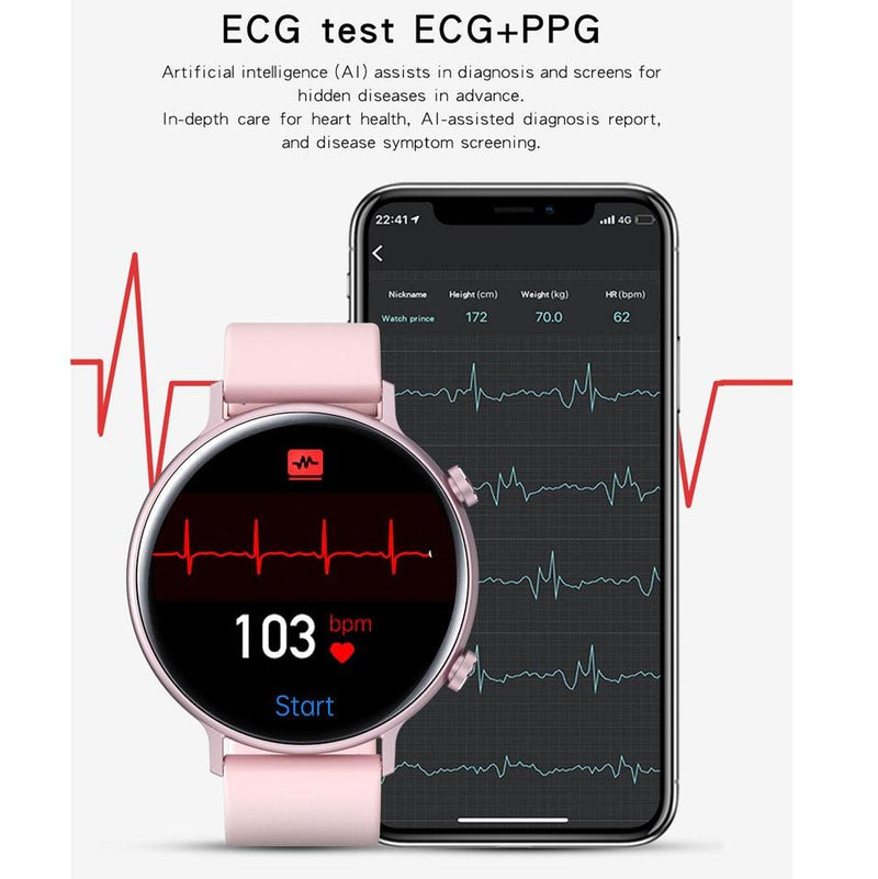 SmartWatch feminino e masculino esportivo com ECG , atende chamadas e resistente á agua, compatível com Xiaomi. - MY WORLD