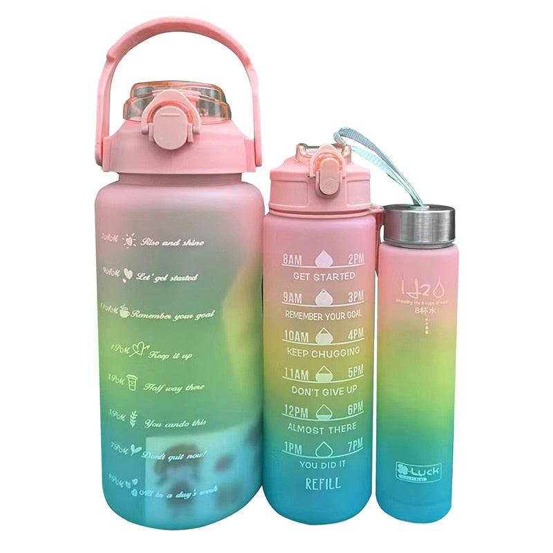 3pcs/Set Sports Large Capacity Water Bottle School Girl Children Kawaii Cute Drinking Cup for Male Female Jug Hiking Camping Cup - MY WORLD