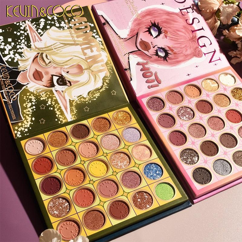 59 Color Eyeshadow Palette Three-layer Folding Pearlescent Matte Gillter Highlight Blush Bright Korean Makeup Sombras Para Ojos - MY WORLD