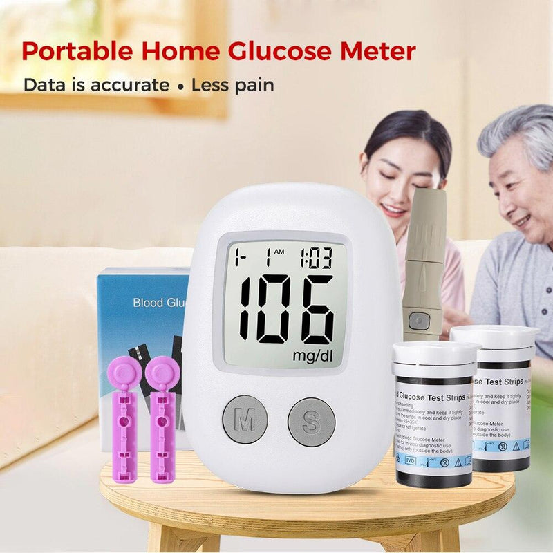 Blood Glucose Meter Glucometer Diabetes Medical Devices with Test Strips Lancets Blood Sugar Meter Tester glucometro Monitor - MY WORLD