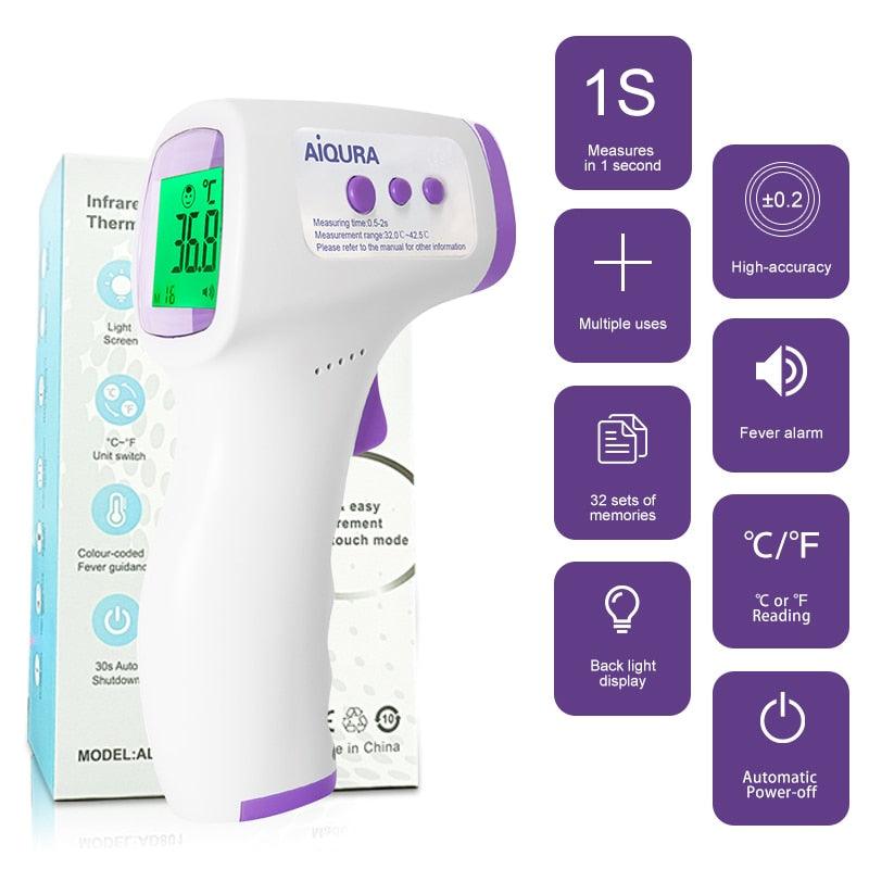 Aiqure Baby Digital Infrared Forehead Thermometer Fever Contactless Clinical Electronic Medical Temperature Meter Adult - MY WORLD