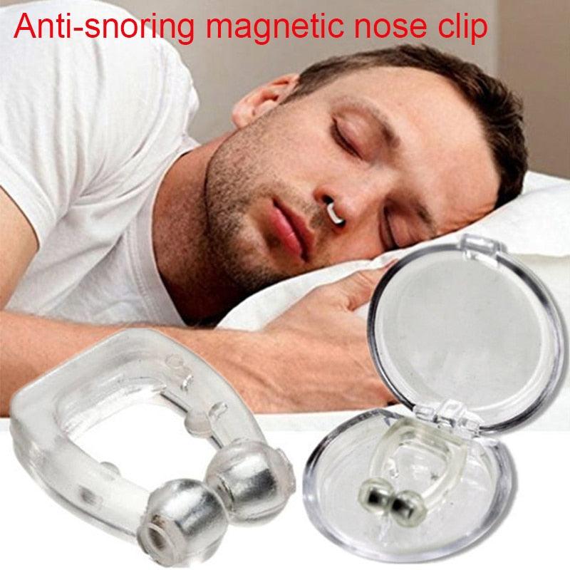 Clipe  de nariz Anti-Ronco  Magnético de Silicone Fácil para  Respirar Melhora o Sono e Ajuda na Apnéia Protetor Dispositivo Noturno Com Estojo - MY WORLD