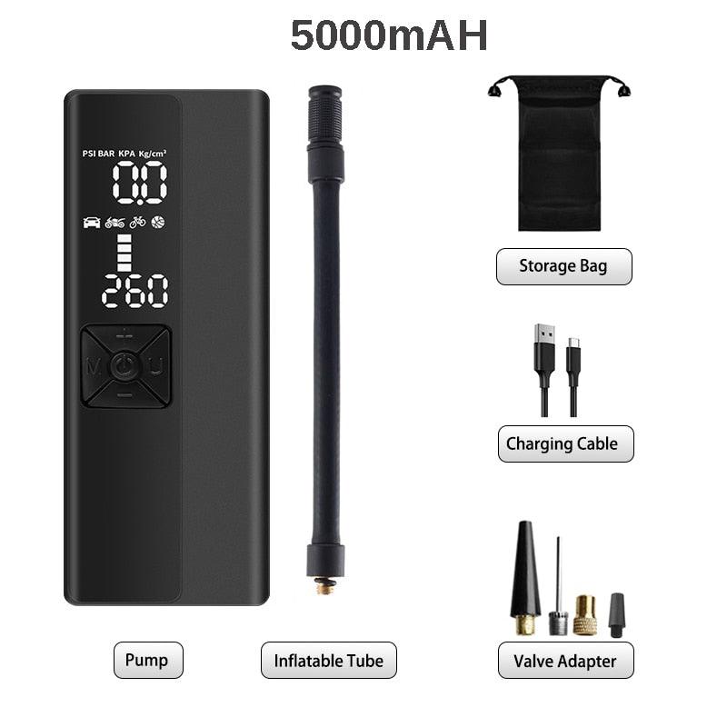 8000mAh Tire Inflator Pump 150PSI Electric Wireless Portable Car Air Compressor Dual display for Motorcycle Bike Car Tyre Balls - MY WORLD