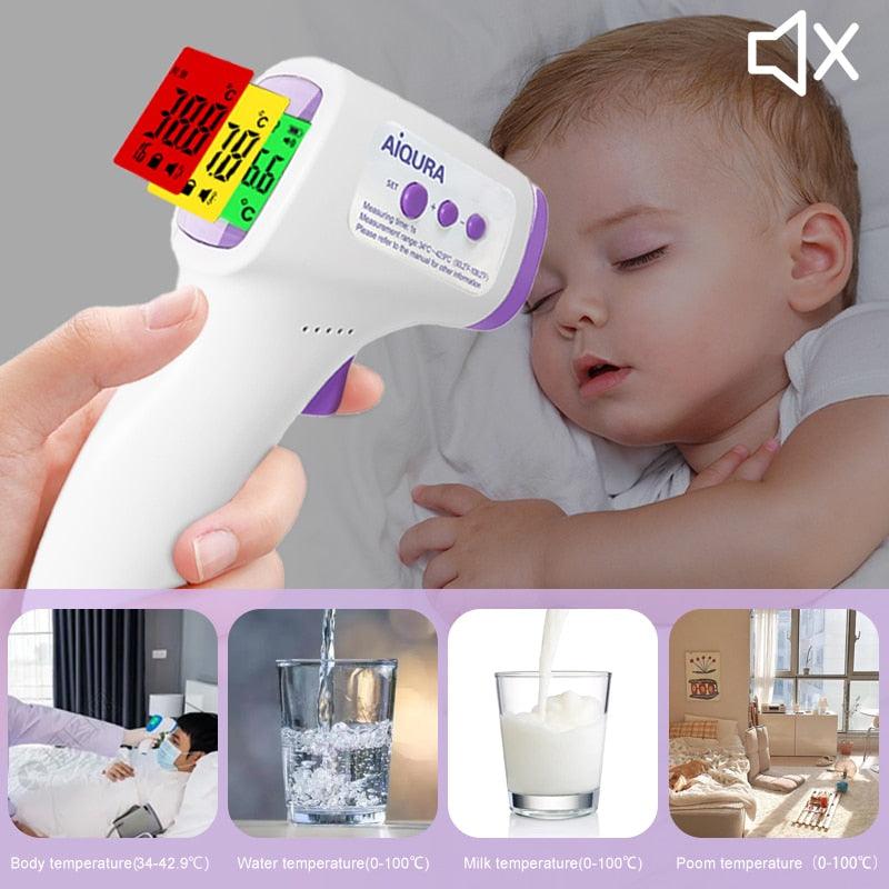 Aiqure Baby Digital Infrared Forehead Thermometer Fever Contactless Clinical Electronic Medical Temperature Meter Adult - MY WORLD